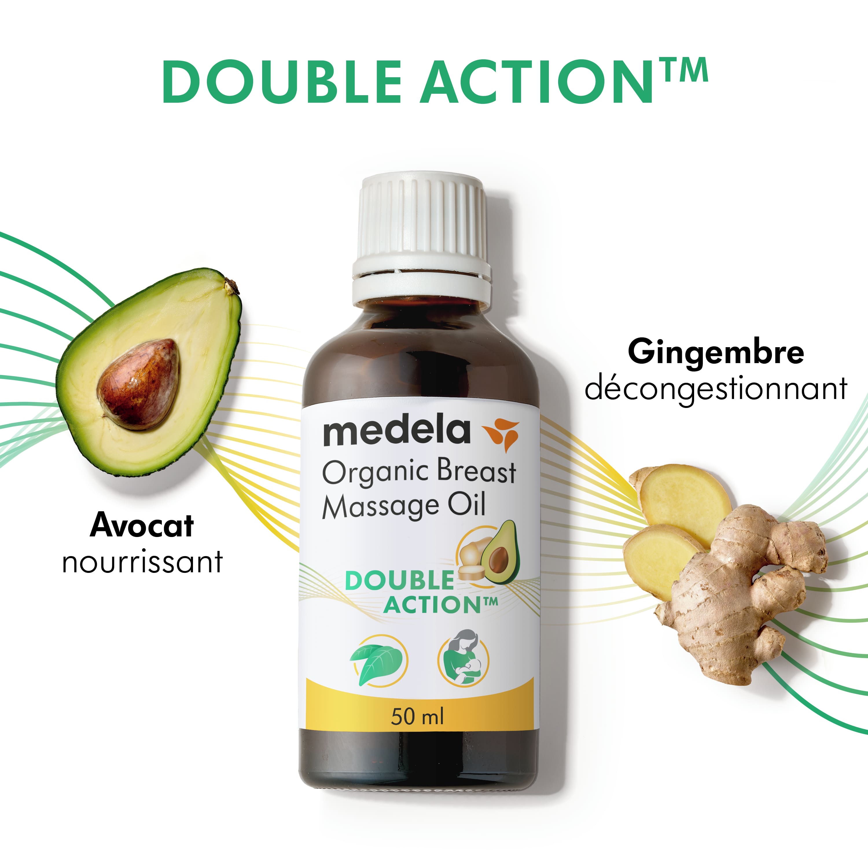 MEDELA - Huile de massage Double Action™ bio pour les seins 50ml