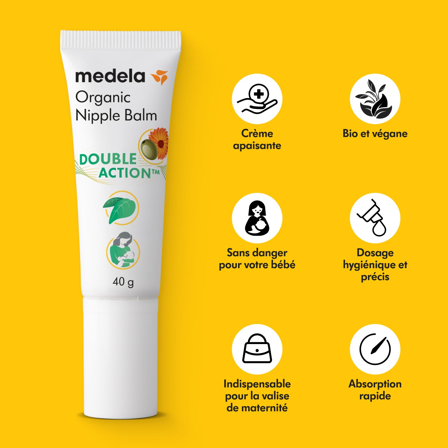 MEDELA - Baume Double Action™ BIO pour mamelons 40g