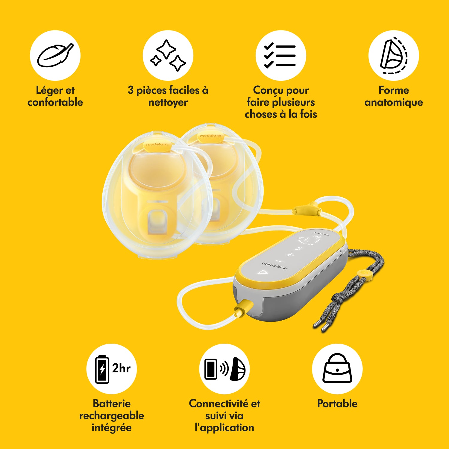 MEDELA - Tire-lait électrique double Freestyle Hands Free 21mm / 24mm
