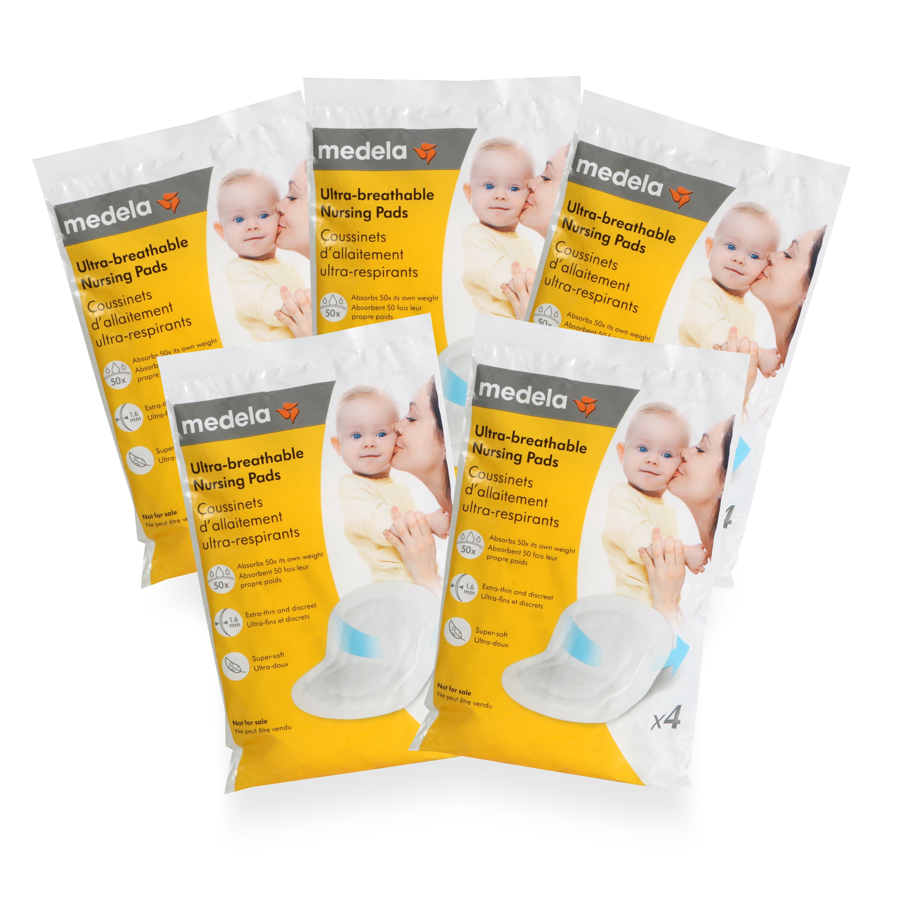 Échantillon - Coussinets d’allaitement ultra-respirants x4 - Lot de 5